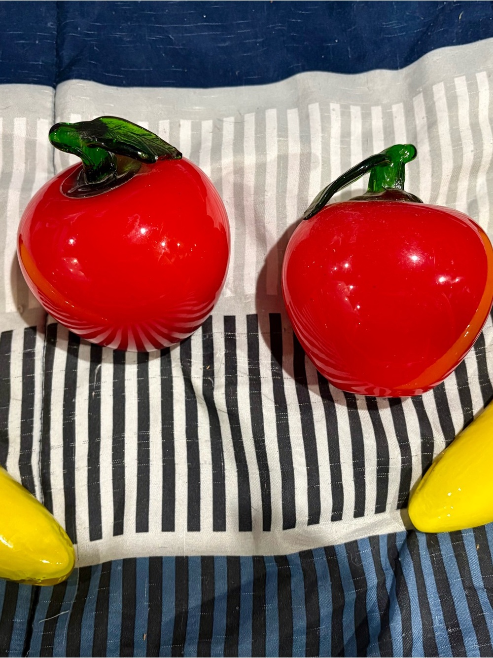 Murano Vintage Glass Fruit : Apples & Bananas 🍎 🍌